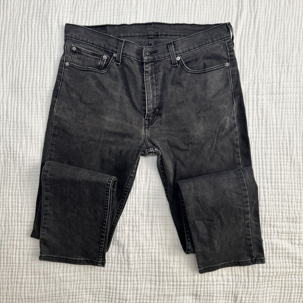 Levis 511 Mens Jeans W36 L34 Slim Fit Washed  Charcoal Black Gray Denim Stretch